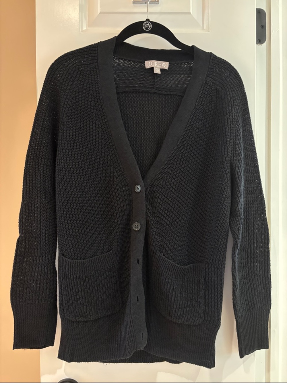 J. Crew Black Beach Lightweight Cardigan Sweater